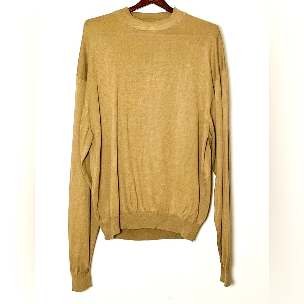 Pronto‎ Uomo Sweater Men’s XXL Tan Caramel Academia Professor Corp Core Dressy